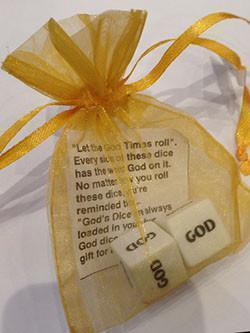 G083. God Dice, Variety of Pouch Colors - Premium Gifts from Other - Just $3.95! Shop now at Choices Books & Gifts
