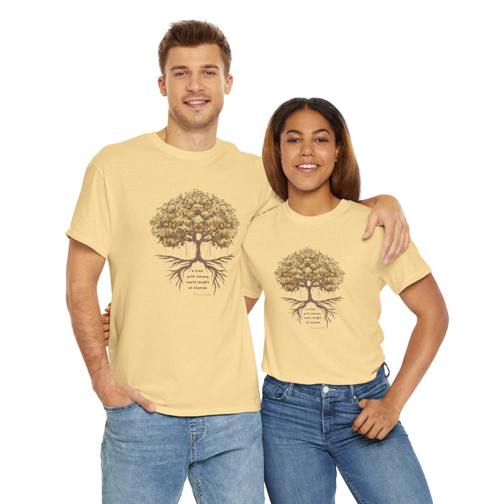 G118. Tree with Strong Roots T-shirt (Unisex). Many Colors Available