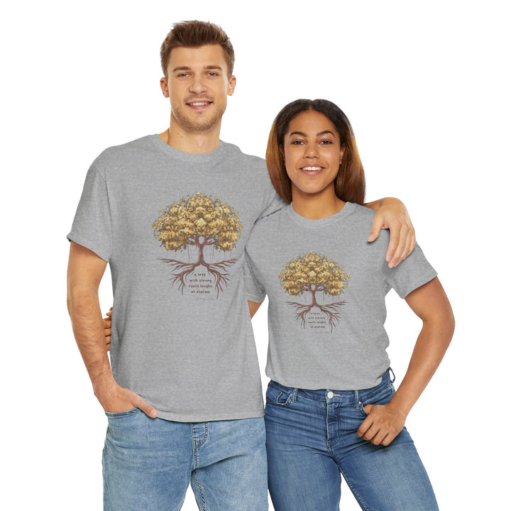 G118. Tree with Strong Roots T-shirt (Unisex). Many Colors Available