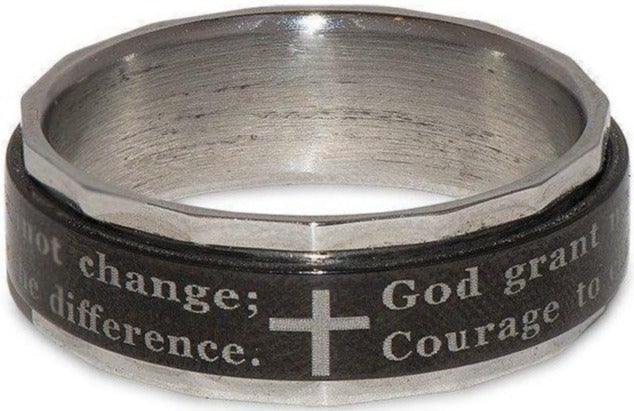 ASR18.   Serenity Spinner Ring. Stainless Steel. - Choices Books & Gifts
