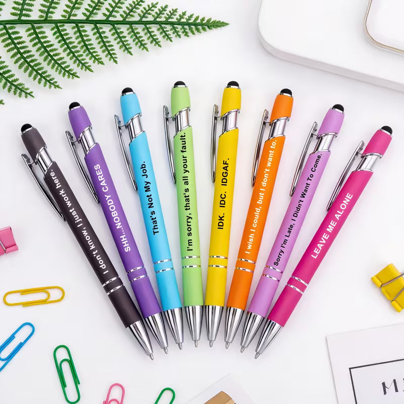 Funny Office Pen – Retractable Ballpoint Pen Set - Choices Books & Gifts