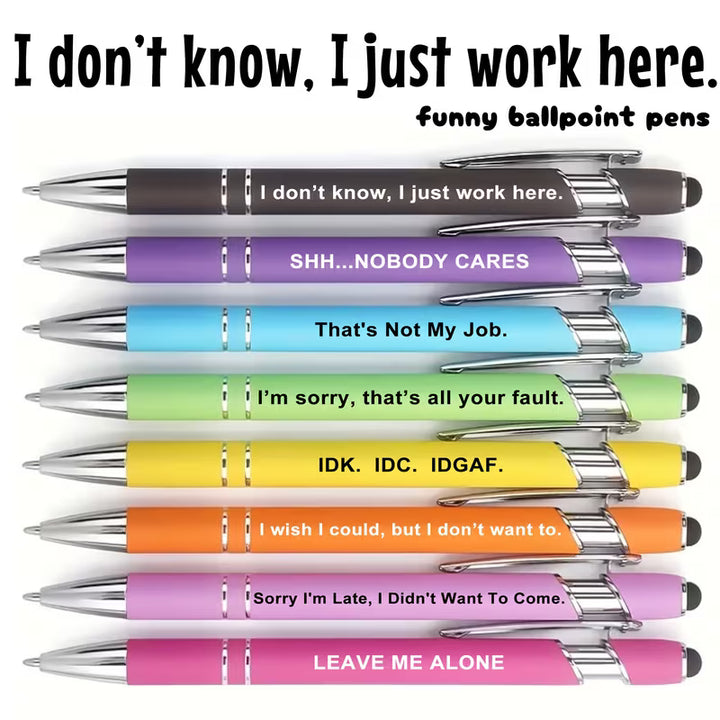 Funny Office Pen – Retractable Ballpoint Pen Set - Choices Books & Gifts