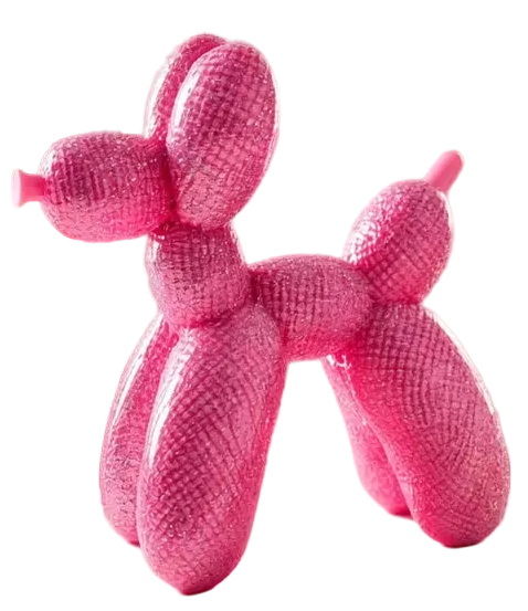 Pink Balloon Dog Sculpture – Shiny Resin Art Decor - Choices Books & Gifts