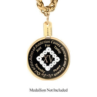 G50. Medallion Holder Necklace: Gold THICK Chain, 30 inch.