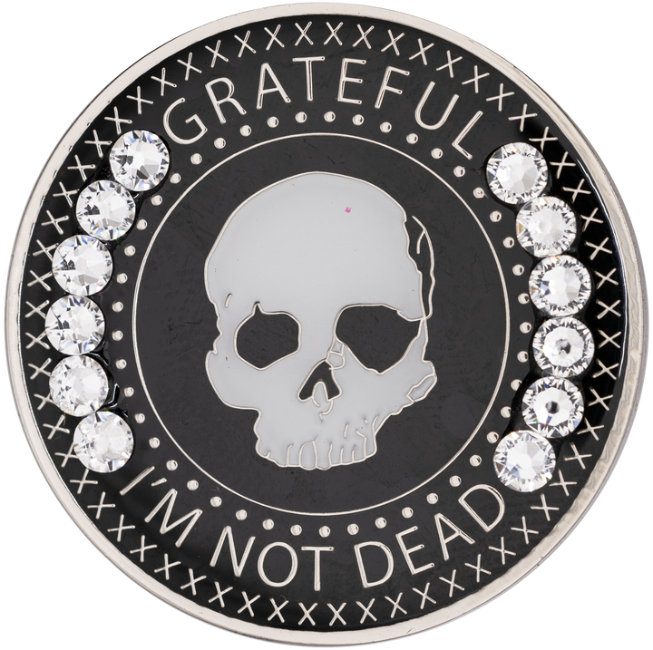 Grateful I'm Not Dead Coin with White - Recovery Medallion from Choices Books & Gifts
