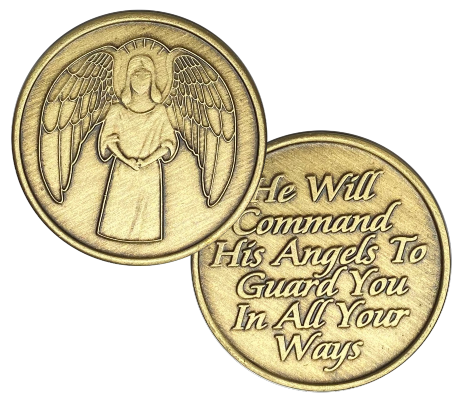 Guardian Angel, He will Command, Bronze Coin - Recovery Medallion from Choices Books & Gifts