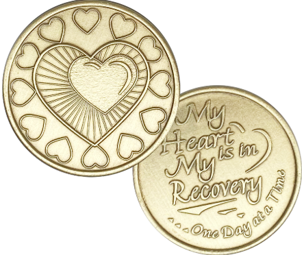 Hearts, My Heart is in Recovery, Bronze Coin - Recovery Medallion from Choices Books & Gifts