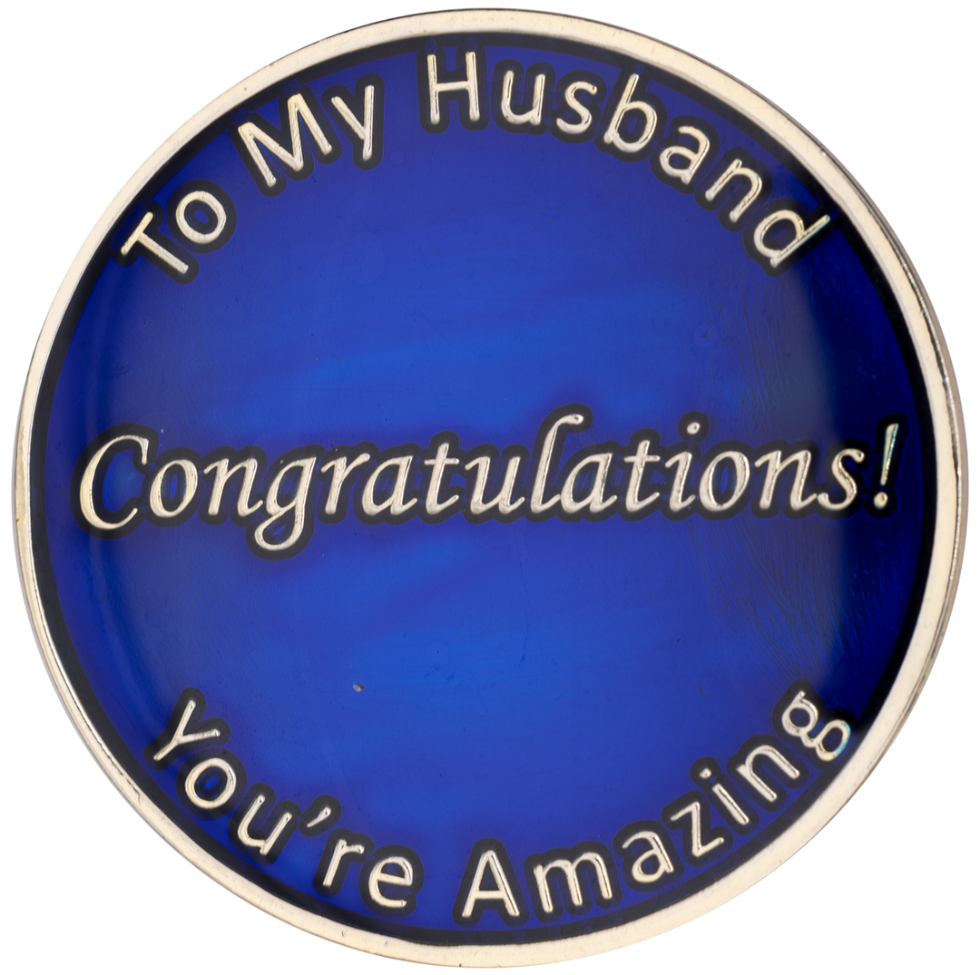 Husband Coin Purple or Blue - Recovery Medallion from Choices Books & Gifts
