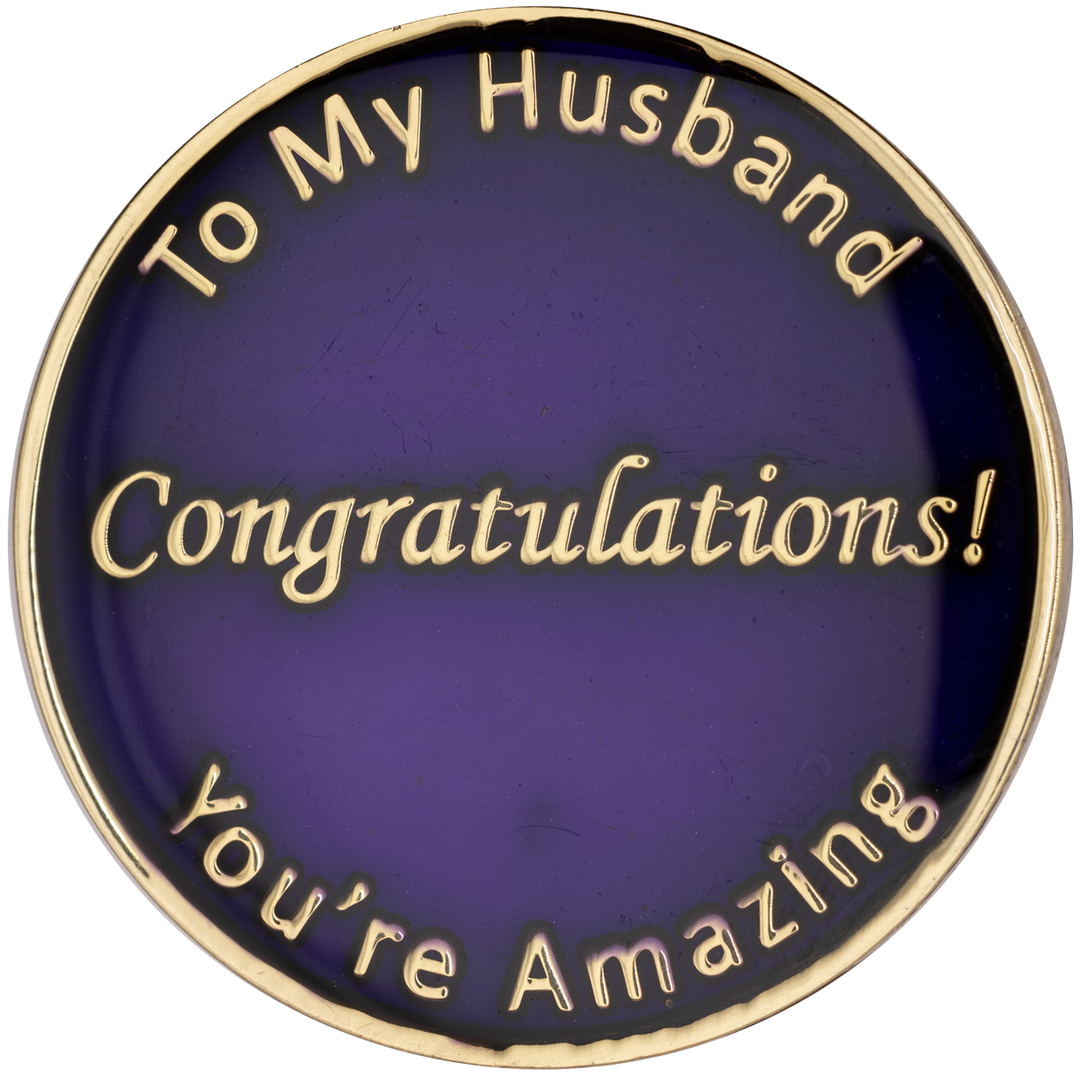 Husband Coin Purple or Blue - Recovery Medallion from Choices Books & Gifts