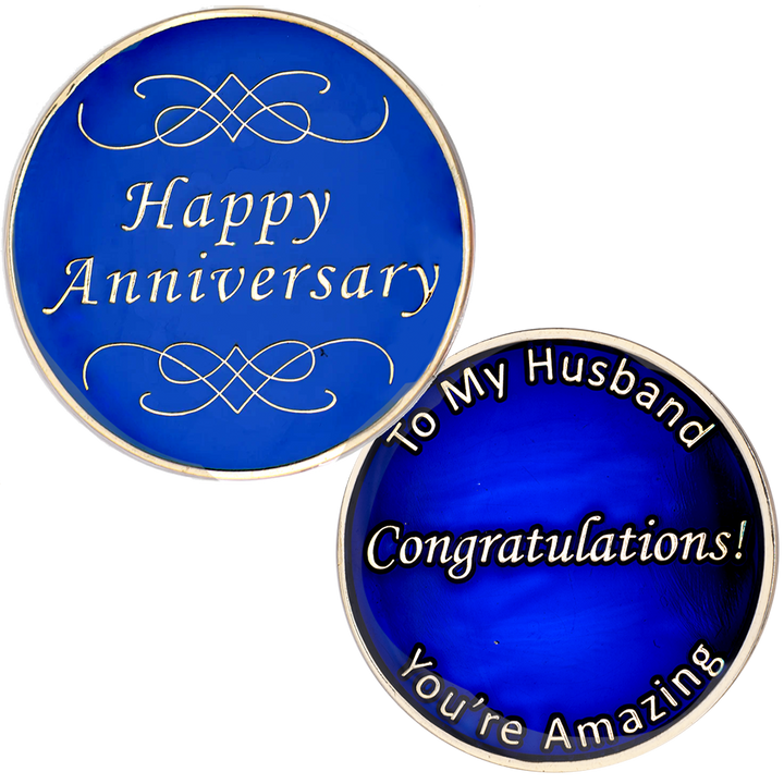 Husband Coin Purple or Blue - Recovery Medallion from Choices Books & Gifts