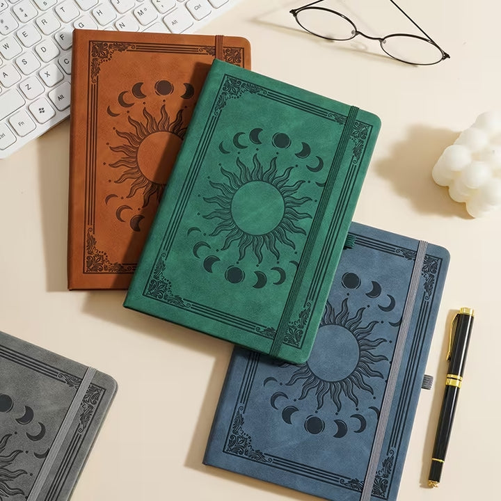 Journal - Sun. Pink, Green, Blue, Brown.