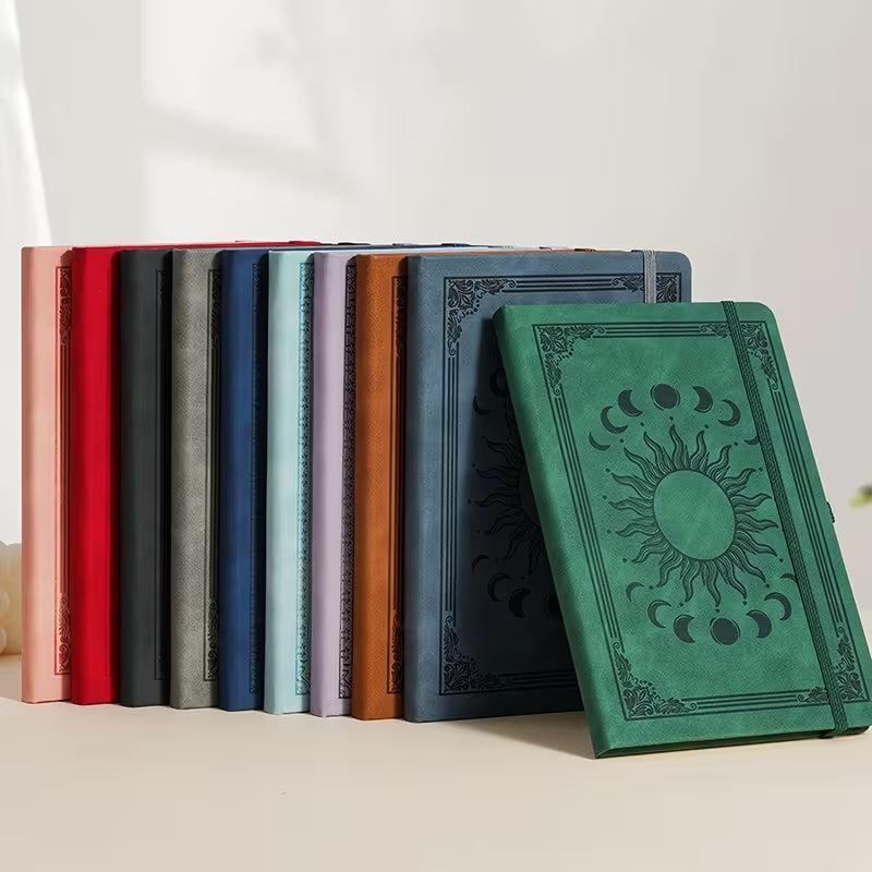 Journal - Sun. Pink, Green, Blue, Brown.