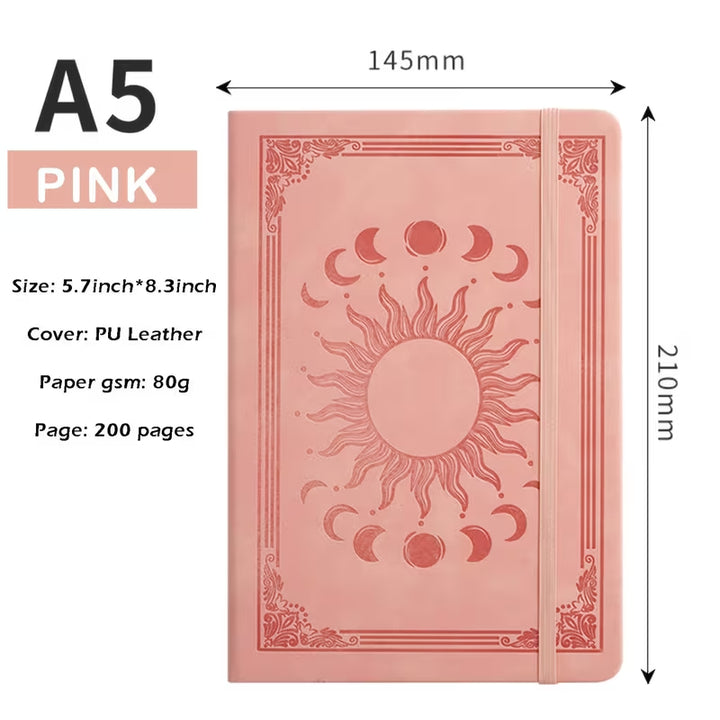 Journal - Sun. Pink, Green, Blue, Brown.