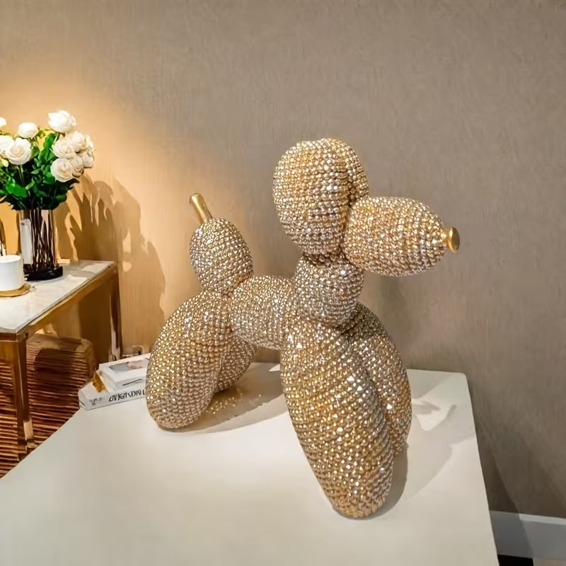 G147. Gold Balloon Dog - Gold