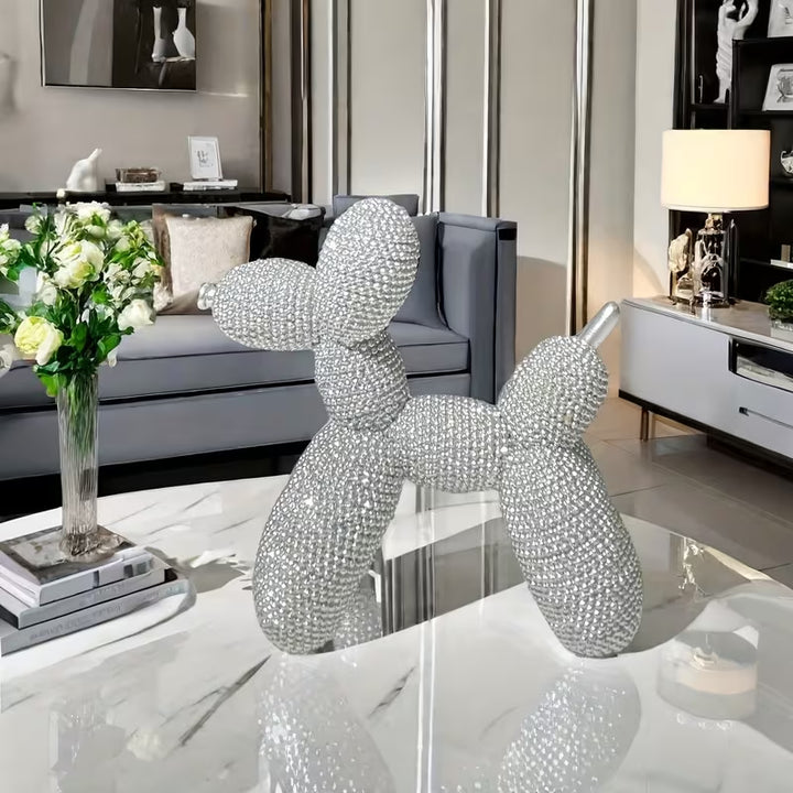 G146. Gold Balloon Dog - Silver