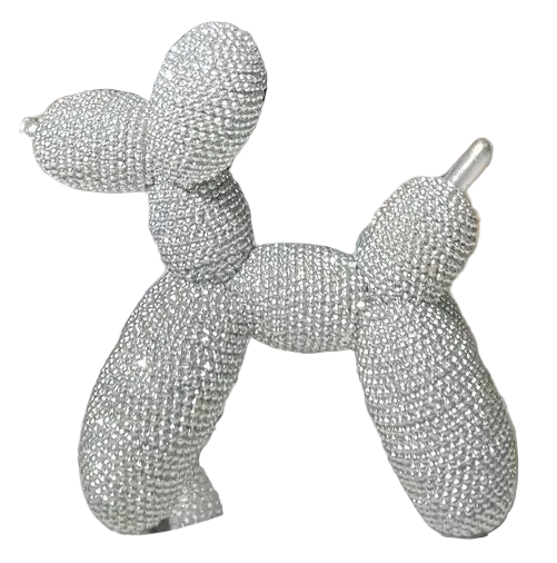 G146. Gold Balloon Dog - Silver