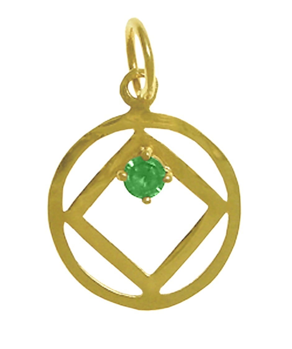 N01. NA Birthstone Pendant - 12 Different Colors, 14 kt Gold. - Premium Jewelry from 12 Step Gold by Jonathan Friedman - Just $140! Shop now at Choices Books & Gifts