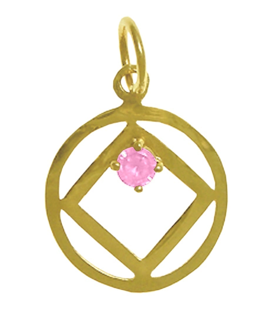 N01. NA Birthstone Pendant - 12 Different Colors, 14 kt Gold. - Premium Jewelry from 12 Step Gold by Jonathan Friedman - Just $140! Shop now at Choices Books & Gifts