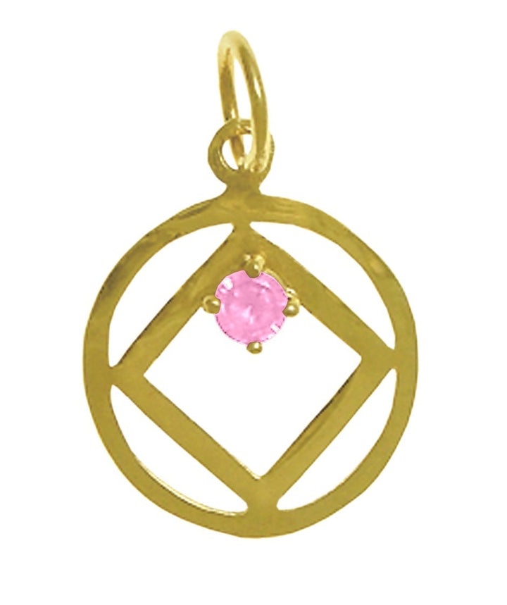 N01. NA Birthstone Pendant - 12 Different Colors, 14 kt Gold. - Premium Jewelry from 12 Step Gold by Jonathan Friedman - Just $140! Shop now at Choices Books & Gifts