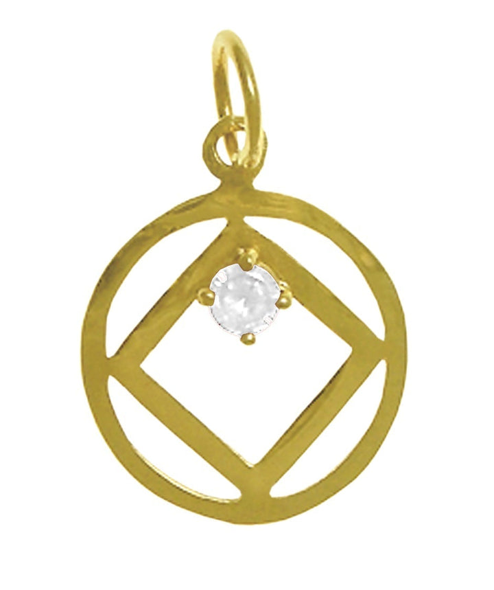 N01. NA Birthstone Pendant - 12 Different Colors, 14 kt Gold. - Premium Jewelry from 12 Step Gold by Jonathan Friedman - Just $140! Shop now at Choices Books & Gifts