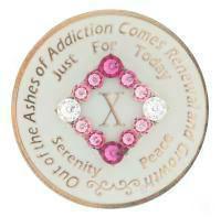 #N02. NA Glow in Dark Medallion w Pink Trans (1-45) - Premium Medallions from Choices - Just $21.95! Shop now at Choices Books & Gifts