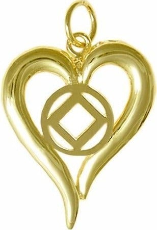 N05. NA Heart Pendant. 14KT Gold. - Premium Jewelry from 12 Step Gold by Jonathan Friedman - Just $365! Shop now at Choices Books & Gifts