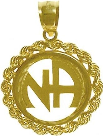 N07. NA Large Rope Style Pendant. 14KT Gold. - Premium Jewelry from 12 Step Gold by Jonathan Friedman - Just $475! Shop now at Choices Books & Gifts