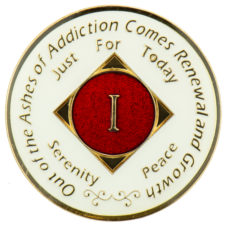 #N09. NA Medallion White/Red (1-40) - Premium Medallions from Choices - Just $13.95! Shop now at Choices Books & Gifts