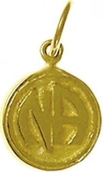 N11. NA Textured Coin Style Pendant.  14KT Gold. - Premium Jewelry from 12 Step Gold by Jonathan Friedman - Just $129! Shop now at Choices Books & Gifts