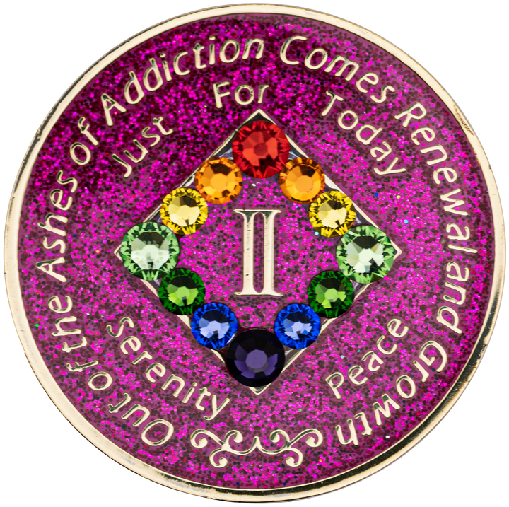#N13. NA Glitter Pink w Rainbow Bling (1-45)