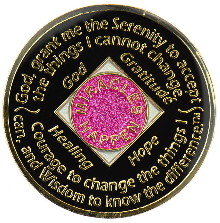 #N15. NA Medallion Glitter Pink Coin (1-45) - Premium Medallions from Choices - Just $13.95! Shop now at Choices Books & Gifts
