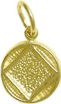 N15. NA, Textured Coin Style Circle Pendant. 14KT Gold. - Premium Jewelry from 12 Step Gold by Jonathan Friedman - Just $104! Shop now at Choices Books & Gifts