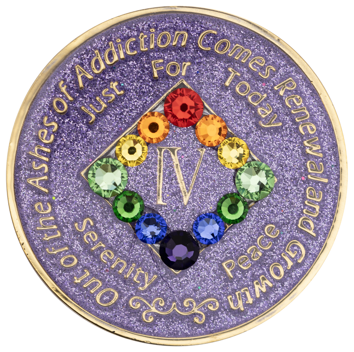 #N20. NA Glitter Lavender w Rainbow Bling (1-45)