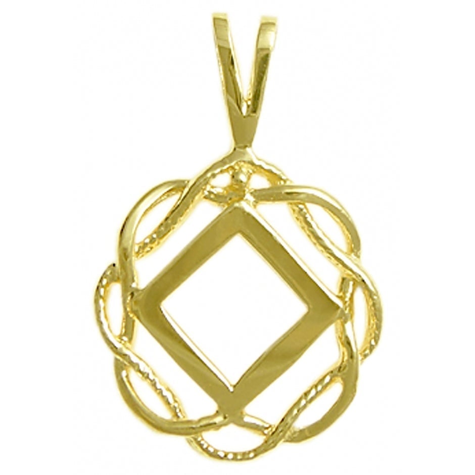 N22. NA Basket Weave Circle Pendant 14KT Gold. - Premium Jewelry from 12 Step Gold by Jonathan Friedman - Just $299! Shop now at Choices Books & Gifts