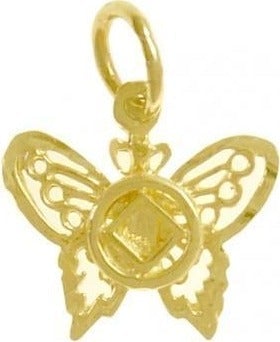 N28. NA Butterfly Pendant. 14KT Gold. - Premium Jewelry from 12 Step Gold by Jonathan Friedman - Just $135! Shop now at Choices Books & Gifts