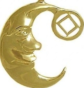 N32. NA Man on the Moon, Pendant. 14KT Gold. - Premium Jewelry from 12 Step Gold by Jonathan Friedman - Just $275! Shop now at Choices Books & Gifts