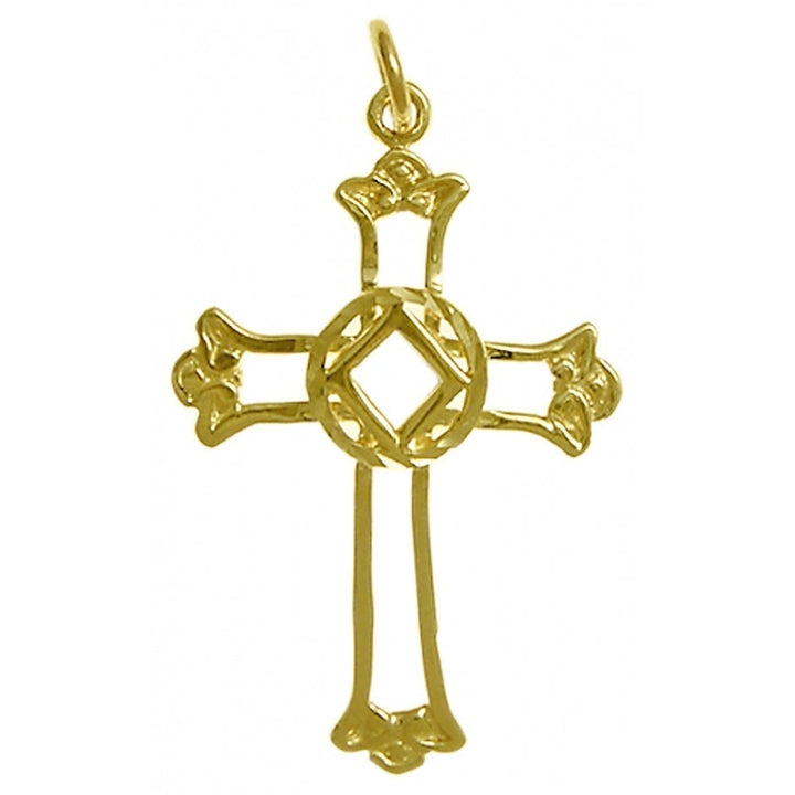 N35. NA Cross Pendant 14KT Gold. - Premium Jewelry from 12 Step Gold by Jonathan Friedman - Just $185! Shop now at Choices Books & Gifts