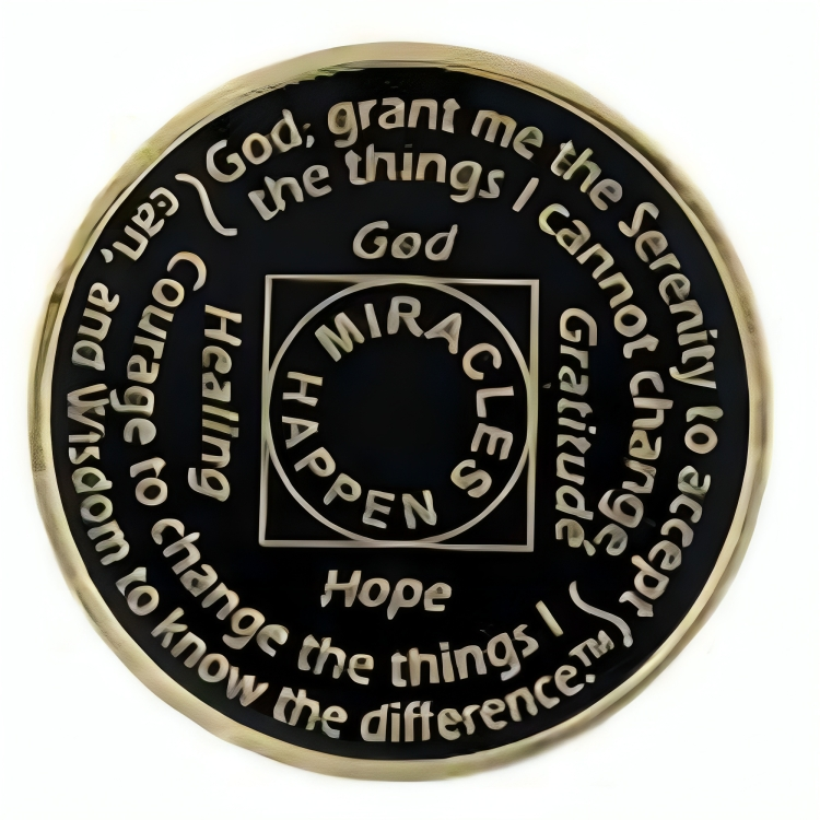 #N35a. NA Black Coin w/ Rainbow Bling (Years 1-45)