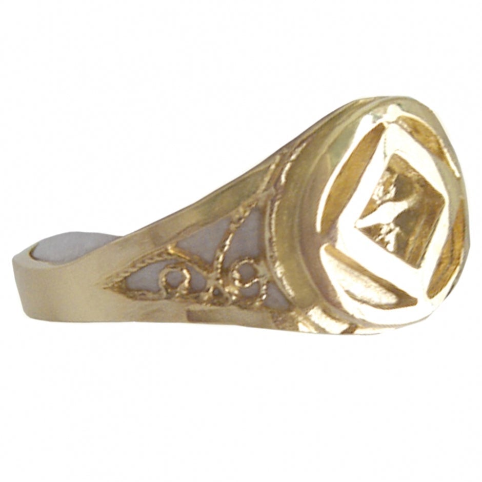 N63. NA Filigree Style Ring, 14kt Gold. - Premium Jewelry from 12 Step Gold by Jonathan Friedman - Just $278! Shop now at Choices Books & Gifts