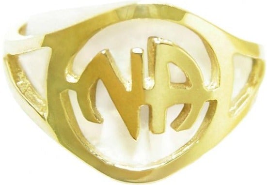 N645. NA Initial Ring, 14kt Gold. - Premium Jewelry from 12 Step Gold by Jonathan Friedman - Just $330! Shop now at Choices Books & Gifts