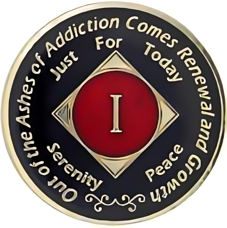Black/Red NA Medallion - Recovery Medallion from Choices Books & Gifts