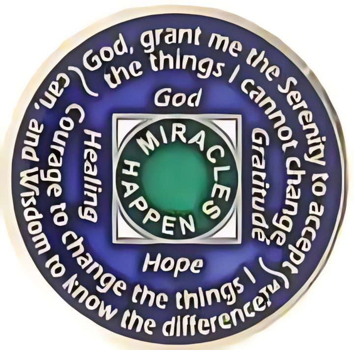 NA Blue with Rainbow Bling Coin - Recovery Medallion from Choices Books & Gifts