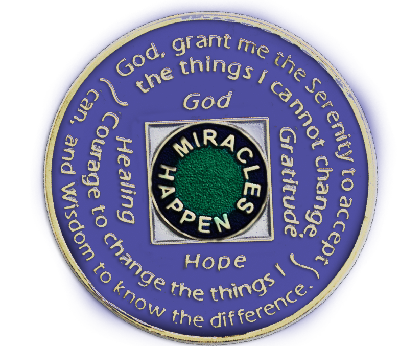 NA Blue with White Crystals Coin - Recovery Medallion from Choices Books & Gifts