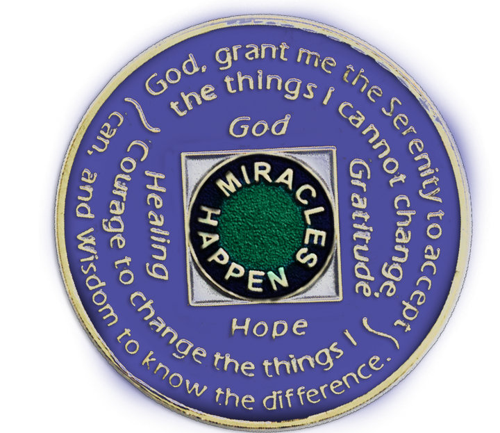 NA Blue with White Crystals Coin - Recovery Medallion from Choices Books & Gifts