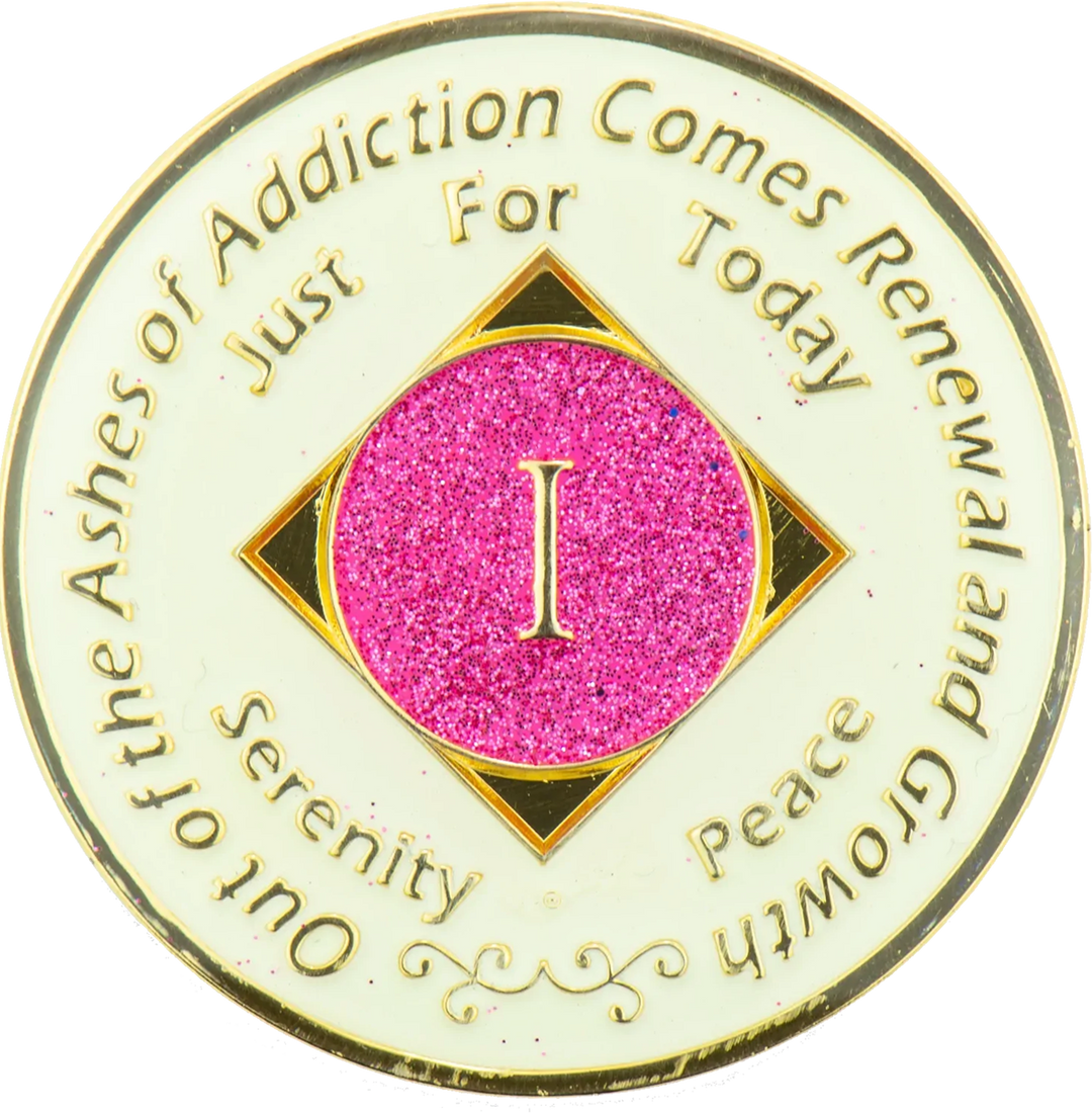 NA GLWPK Glow Pink Coin - Recovery Medallion from Choices Books & Gifts