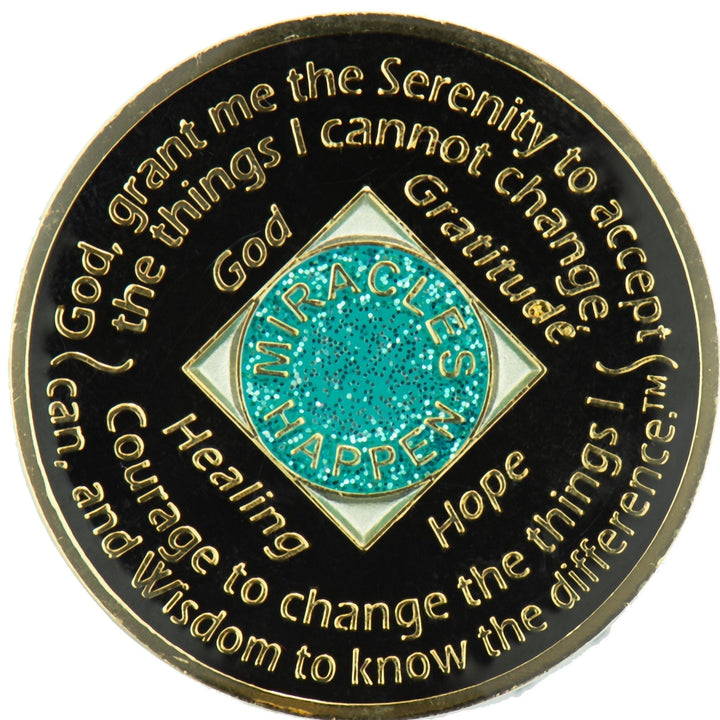 Glitter Turquoise NA Medallion - Recovery Medallion from Choices Books & Gifts