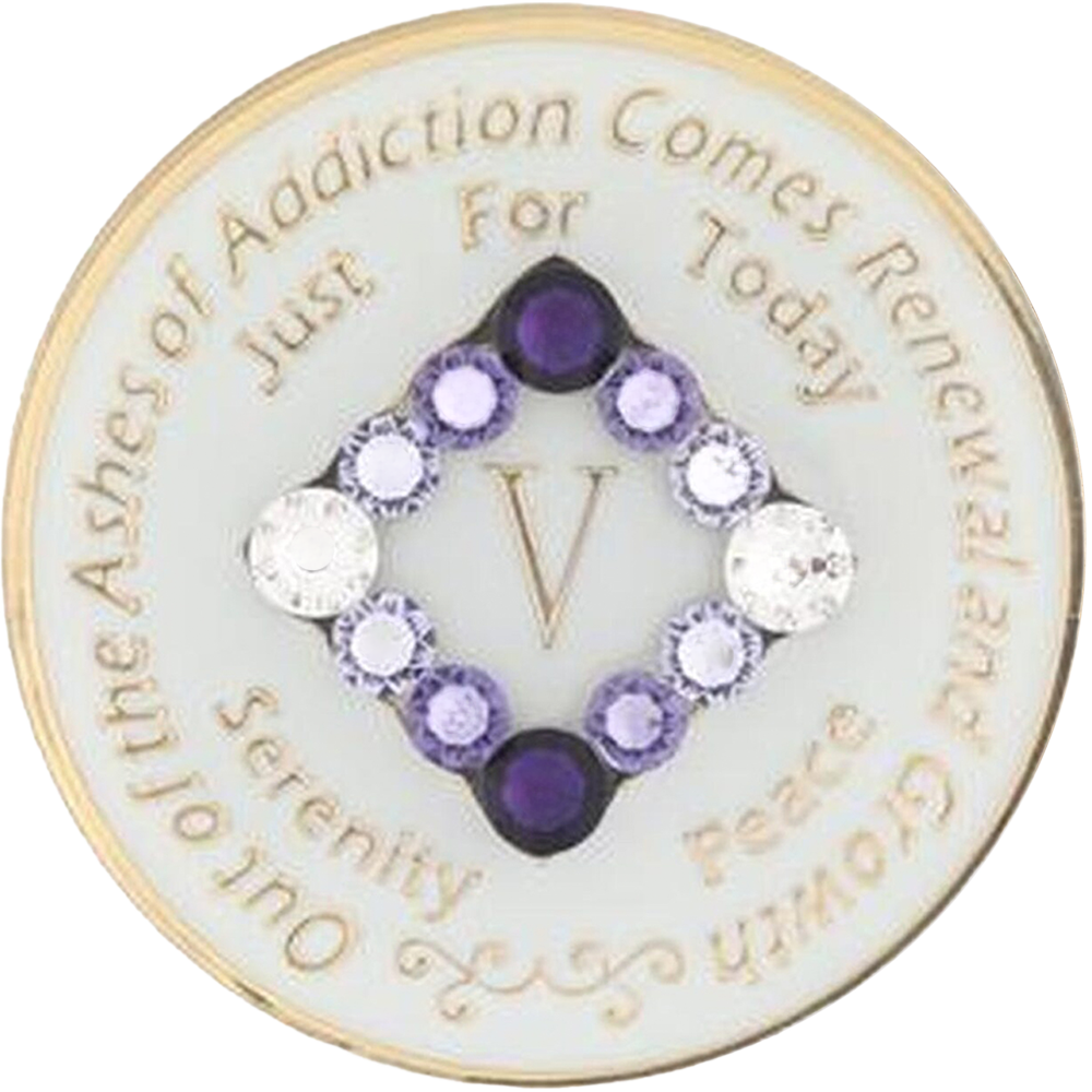 Glow NA Medallion with Purple Trans - Recovery Medallion from Choices Books & Gifts