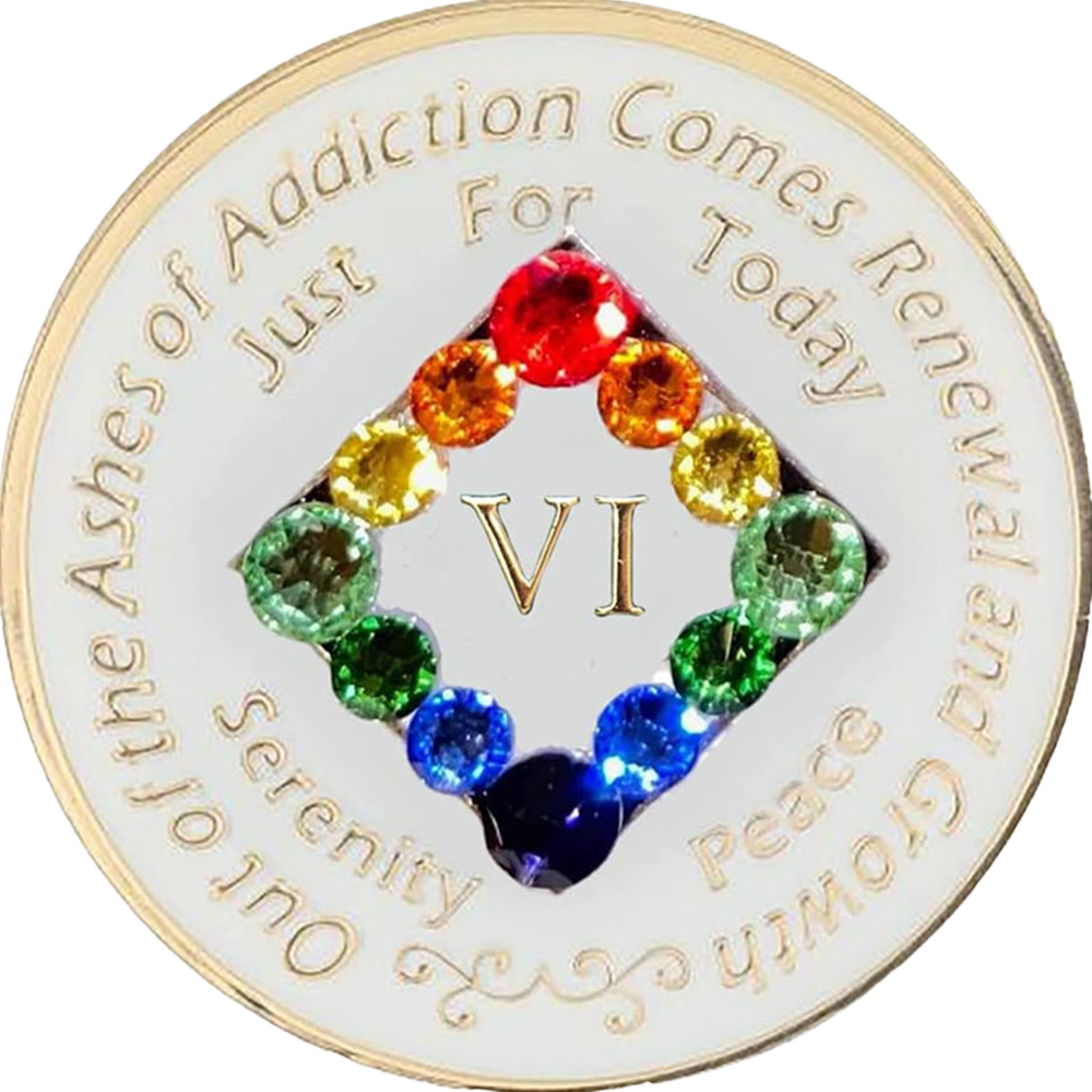 Glow NA Medallion with Rainbow Bling - Recovery Medallion from Choices Books & Gifts