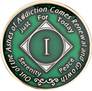 Green Silver NA Medallion - Recovery Medallion from Choices Books & Gifts