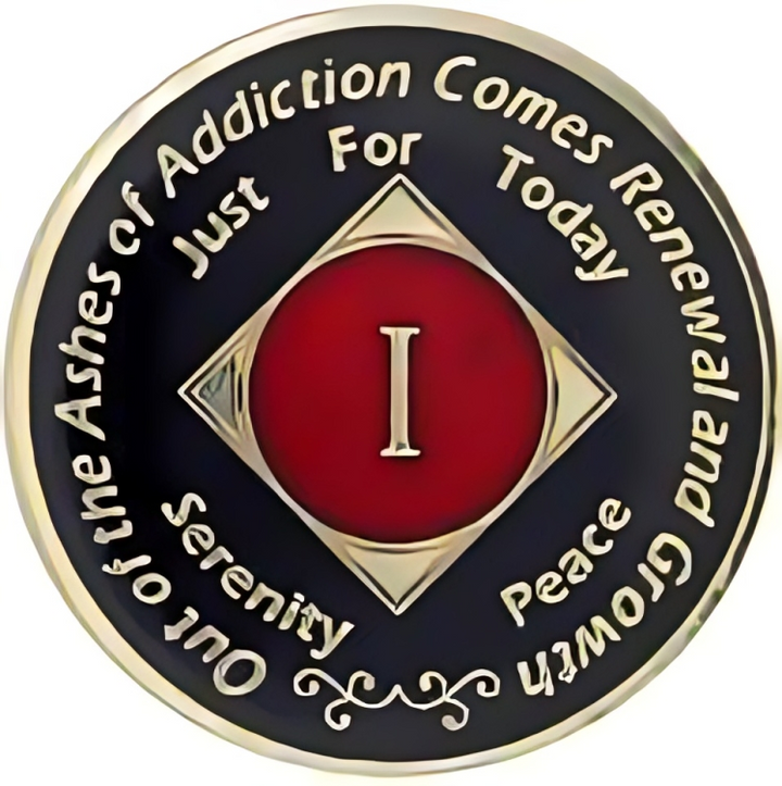 NA Coin, #M02.  Black/Red NA Medallion (Yrs 1-45)